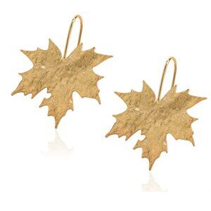 Golden tone Fall Maple Leaves Earrings